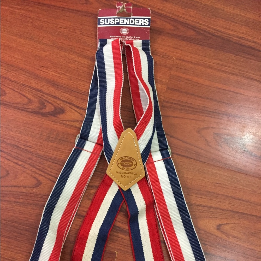 New Vintage McGuire Nicholas Patriotic Suspenders